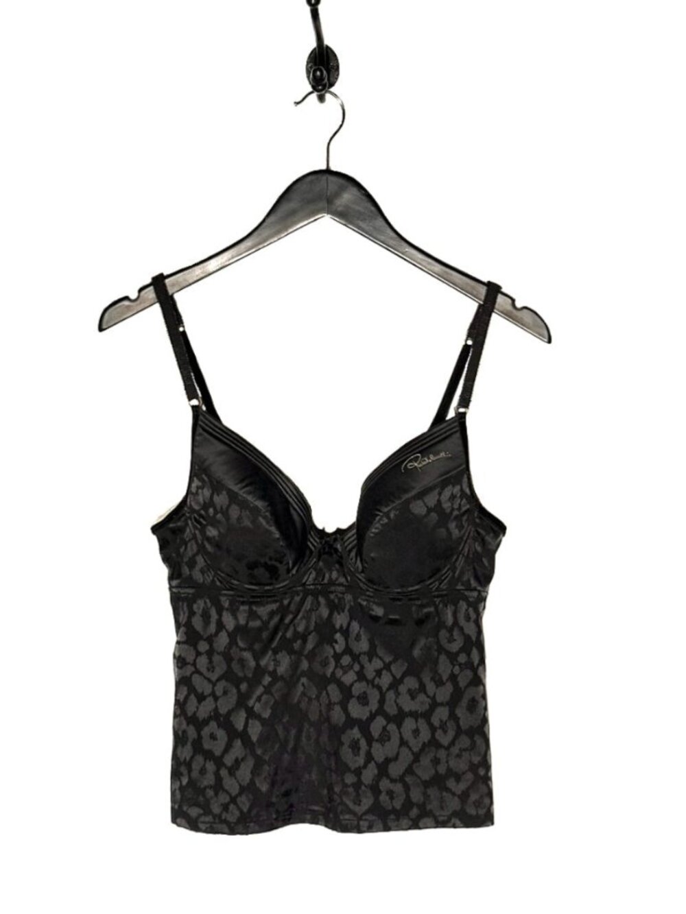 Roberto Cavalli Black Leopard Print Bustier Cami Top